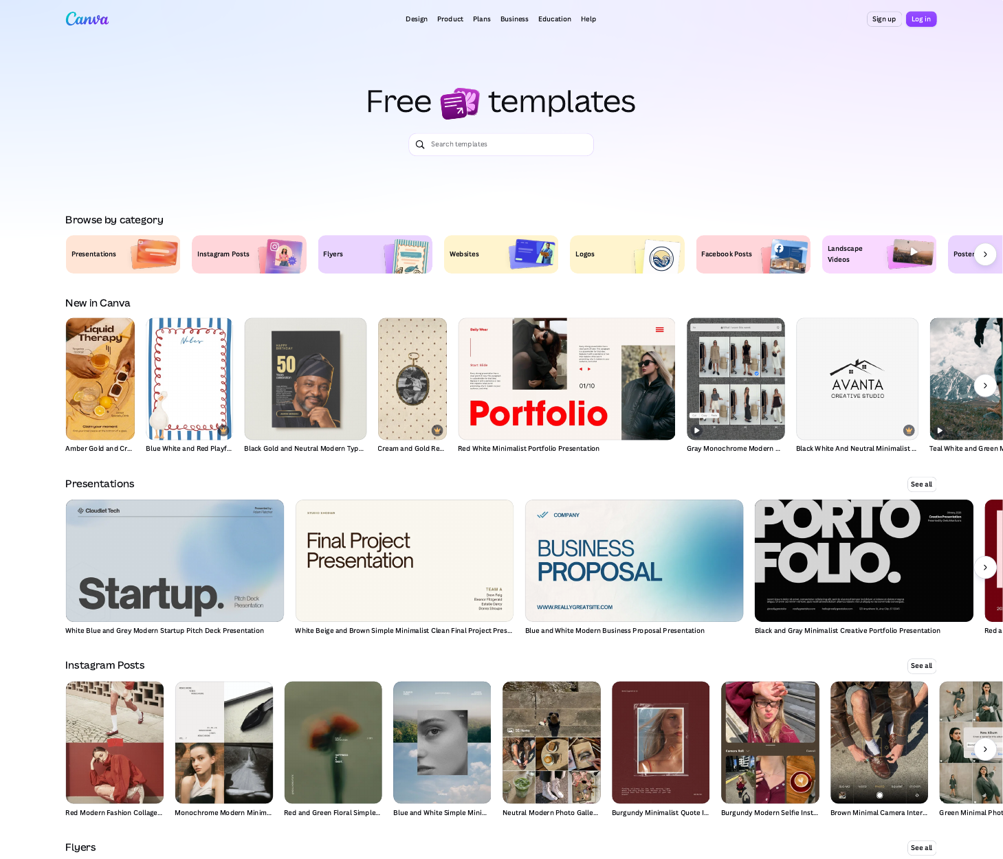 Canva free templates gallery