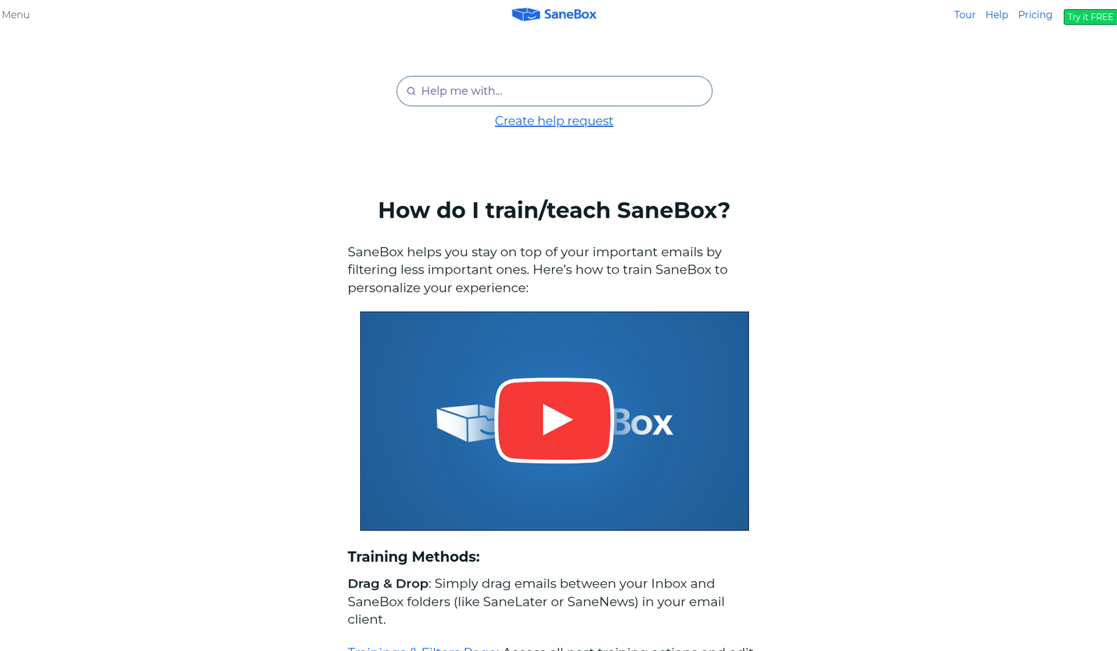 SaneBox folders